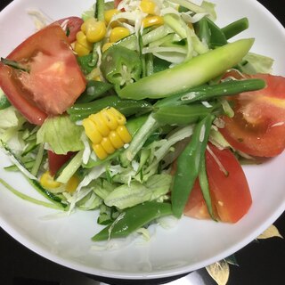 夏野菜のダシダでサラダ